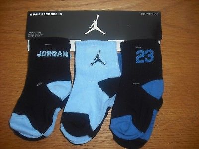 Infant Boys NWT NIKE Air Jordan Socks Ankle 6prs Black Blues 