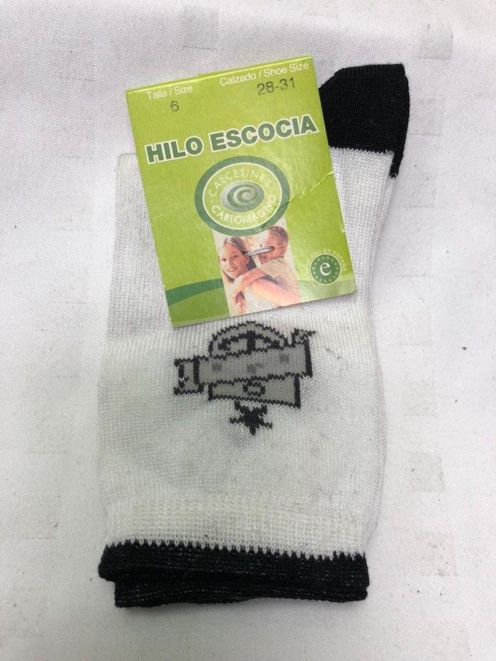 Hilo Escocia Boy toddler black-white Socks SZ 6 (Size  SHOES US 10-12.5)