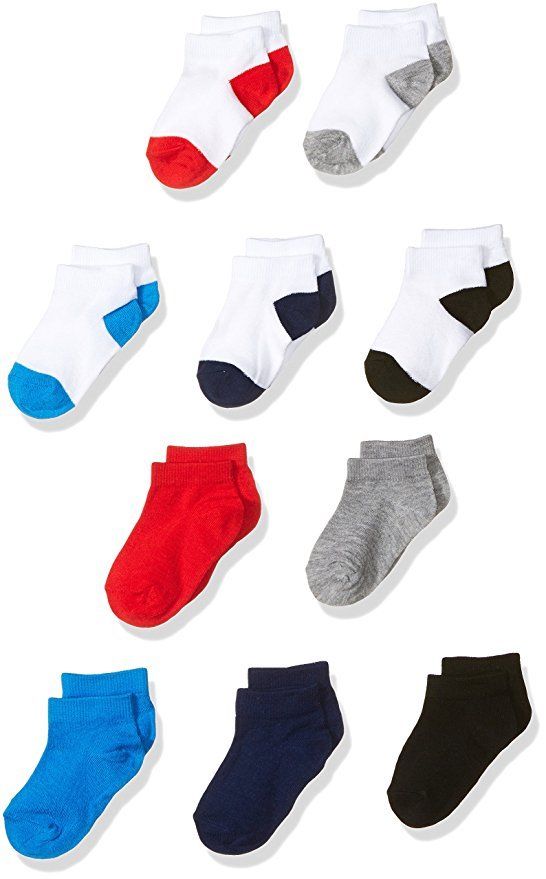 Fruit of the Loom Baby Toddler Boys' Low Cut 10 Pack Sock size 7.5-11 NWT