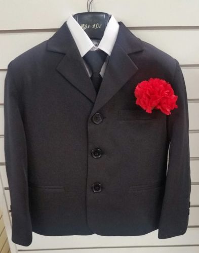 Toddler  Boy Wedding Formal Suit 5pc Tuxedo Suit Size 3  Black Worn Once