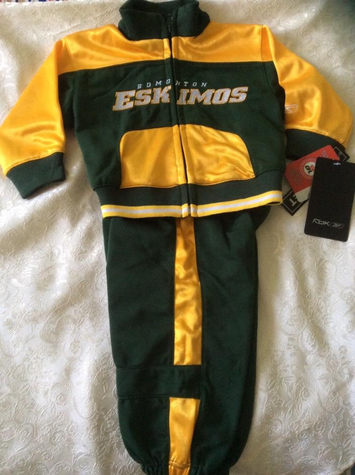 RBK Eskimos Edmonton baby suit 6 mo to 9 mo NWT