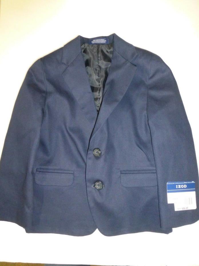 IZOD Toddler Boys 4T Navy Blue Lined Sports Suit Jacket New