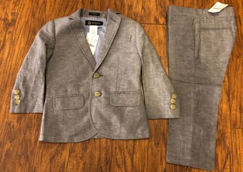 J. Crew Crewcuts Thompson Suit Jacket And Pants In Heathered Linen, 2T