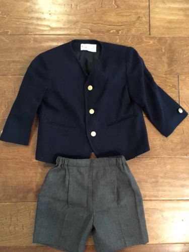 Imp Originals 2T Blazer Shorts Outfit Navy Grey Made In USA Gray