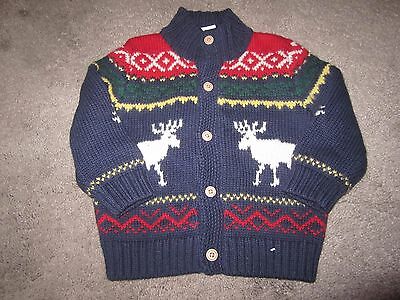 RALPH LAUREN BOYS SWEATER HOLIDAY REINDEER SIZE 9 MONTHS NEW