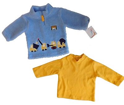 B.T. Kids Boys 1/4 Zip Up Sherpa Pullover Sweatshirt w Matching Shirt Size 3-6 M