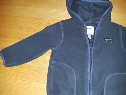 Old Navy Baby boys toddler Navy Blue Fleece Zip Up Jacket sweater warm winter 2T