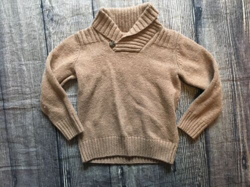 Gymboree Boys Shawl Sweater Size XS 4 Tan Beige Wool Blend