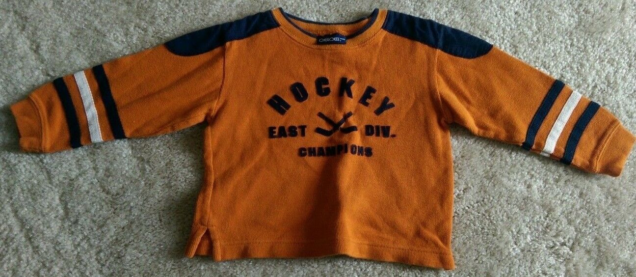 Cherokee Boys Orange/Blue Hockey Sweater Size 3T