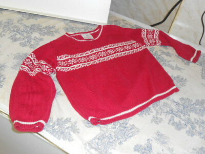 Hanna Andersson Brand Christmas / Winter Red Snow Flake Pattern Sweater