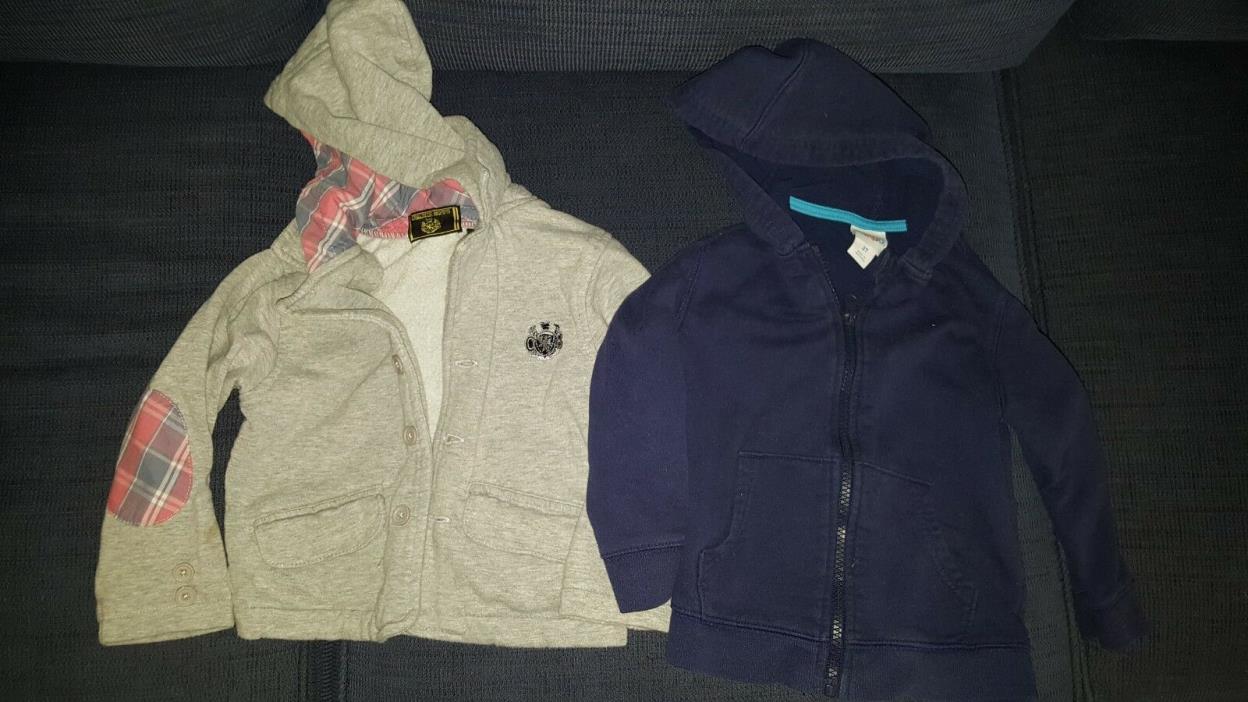 two 3T boys hooded sweatshirts - navy Circo & grey College Boys