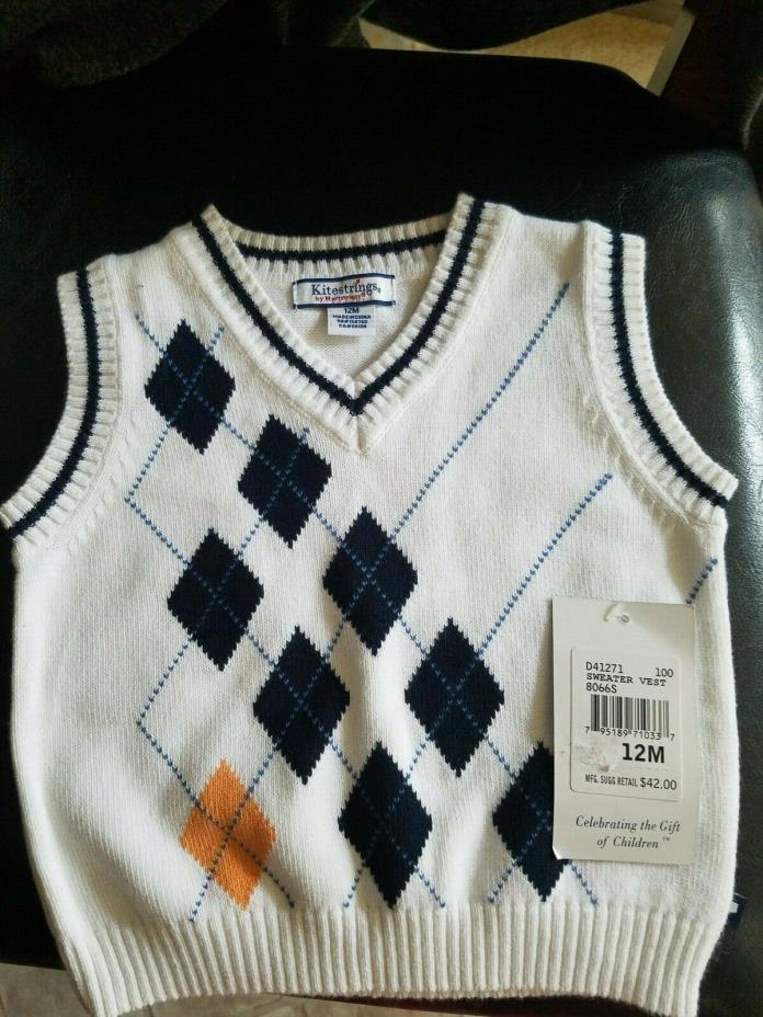 Boys - Kitestrings (by Heartstrings)  NWT Sweater Vest Sz 12 months