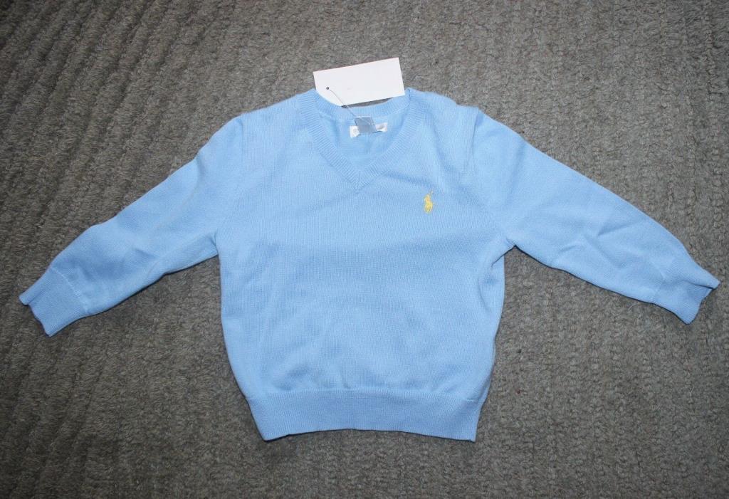 Ralph Lauren Baby Boys Blue Light Weight Cotton Sweater - Size 24 Months - NWT