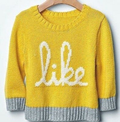 NEW Baby GAP Boys 3-6 mos Yellow Knit Sweater