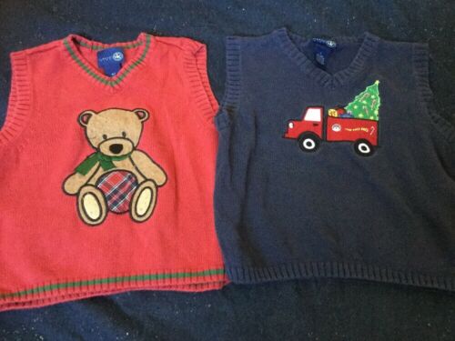 J. Khaki Boys Red Blue Christmas Sweater Vests Size 4T