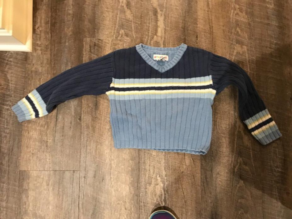 Gymboree Blue Striped Sweater in Boys Size 4-5 Years