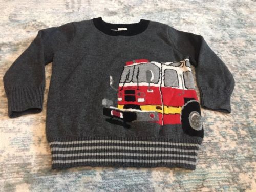 Baby GAP 18-24 Mo Boy Fire Truck Crew Boy Sweater Birthday