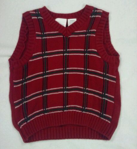 Miniwear Baby Boys Plaid Sweater Vest   Size 18 Months