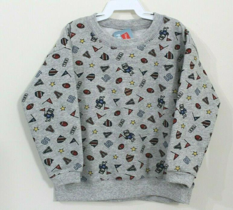Hanes Unisex Toddler Pullover Sweater Heather Gray Varsity Football Print 3T