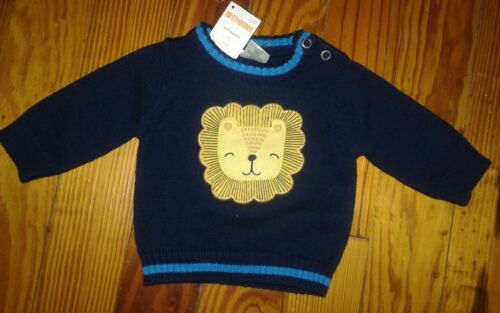 NWT Gymboree Infant Boys Sweater Pullover Size 0-3 Months Lion Navy