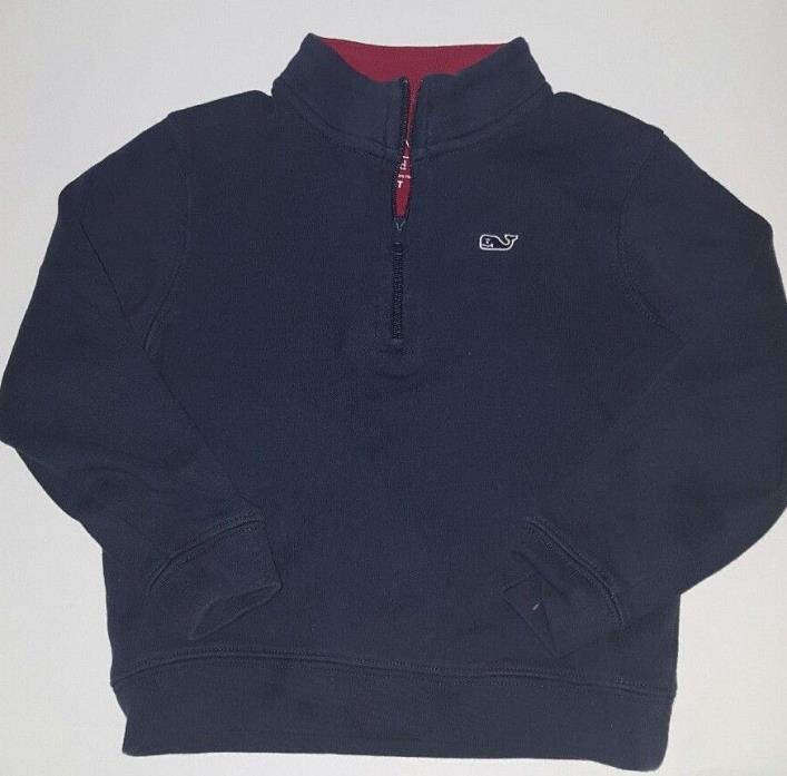 Vineyard Vines Toddler Boys Pullover Sweater Blue Cotton Half Zip  3T