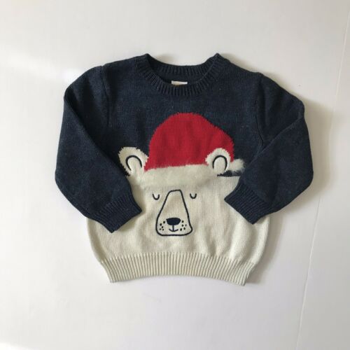 Gymboree Sweater Pullover Snow Bear Boys Toddler Size 18-24 Preowned