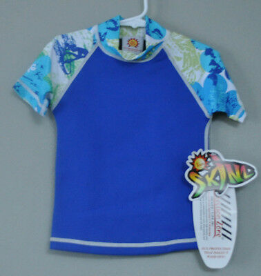 Sun Protection Zone SPF UPF Swimwear Blue Surf Swim SCUBA Top Shirt sz 2 XS NWT