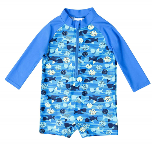 belamo Toddler Boys one Piece Bathing Suits Sun Protective Rashguard 0-6 Months