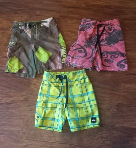Little Boys Boardshorts Swim Shorts LOT Of 3 Quicksilver Hurley 4T