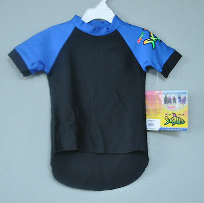 Radicool Swimwear SPF UPF Black & Blue Hi Low Baby Swim Surf Top Shirt sz 2 NWT