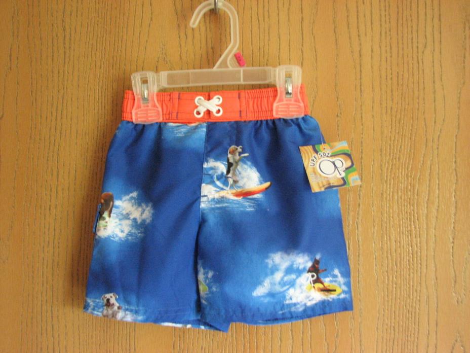 NWT Toddler Boy OP SURFING DOGS Swim Trunk Shorts UPF 50+ Size 18 Months