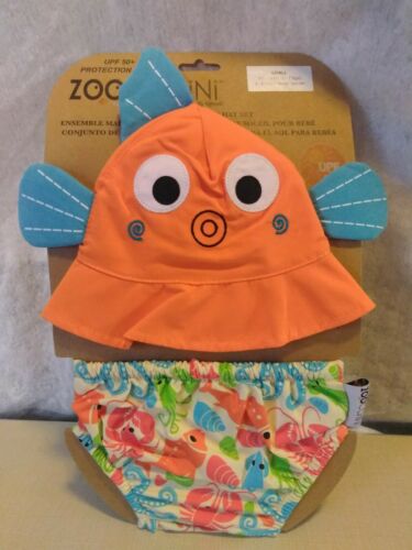 Zoocchini Swim Diaper And Sun Hat Set 3-6  Months NWT Small