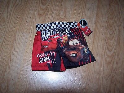 Disney Cars Printed Baby Boys Red Swim Trunks  Size 12 Months NWT