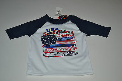 NEW INFANTS THE CHILDRENS PLACE USA SURF RIDERS UPF 50 SWIM SHIRT SZ-6-9 MTHS