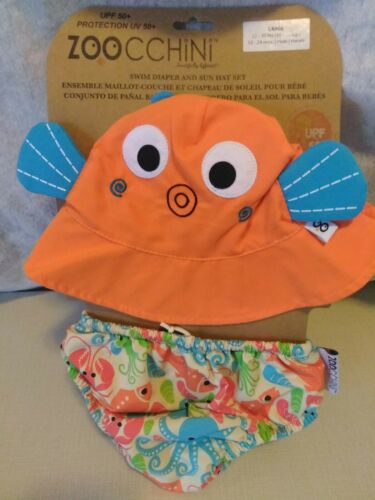 Zoocchini Swim Diaper And Sun Hat Set 12-24 Months NWT Large