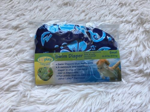 iPlay Swim Diaper Blue Floral Hawaiian Print Size 13-18 lbs