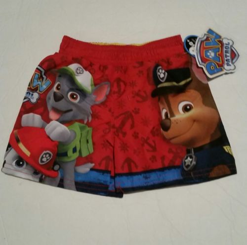 NEW NWT Nickelodeon PAW PATROL Red Swim Trunks Shorts UPF 50+ Boys 12M