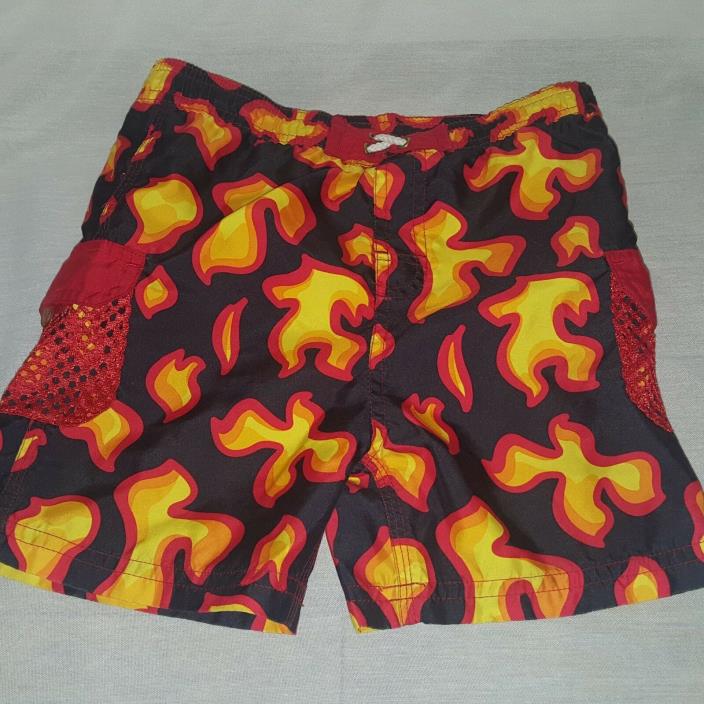Swim Trunks Bathing Suit Boys Flames Size 4T Sand N Sun Shorts