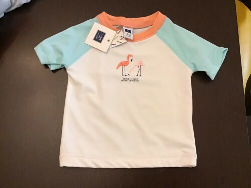 janie and jack Boys Coral And Blue Swim Shirt New NWT 3-6 Months