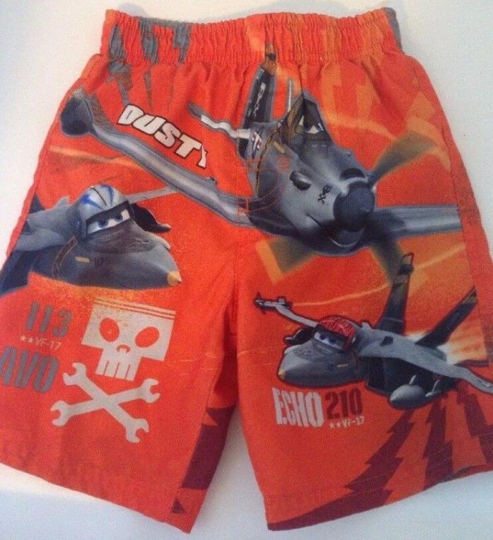 Disney Planes Dusty Jolly Wrench Boys Swim Board Shorts Trunks - Orange - 3T