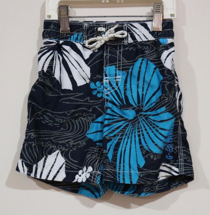 EUC Baby Gap Boys Swim Trunks With Sharks And Hibiscus Flowers Size 18-24 Month