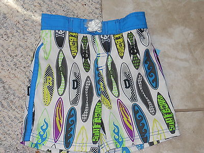 NWT -  Joe Boxer white, turquise & black surfboards swim trunks - 18 mos boys