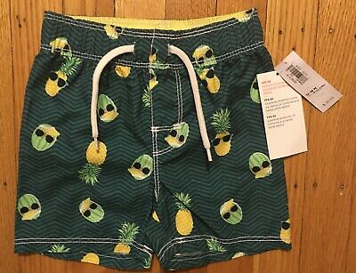 NWT Boy's Old Navy Green Swim Trunks w/Fruit Design - UPF50 - Size  12-18 Months