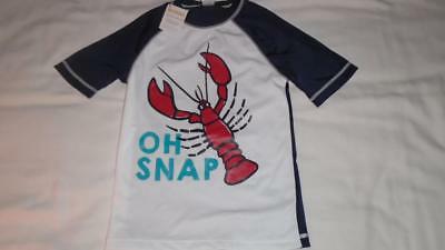 NEW Boys Size 2T Gymboree Outlet Rash Guard Swim Shirt w/ Lobster OH SNAP NWT