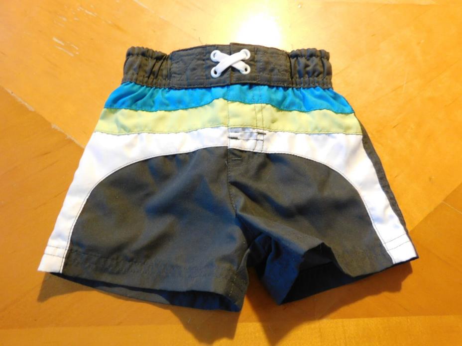 Circo Boys Swimsuit Size 9 Month Gray/Blue/Yellow/White