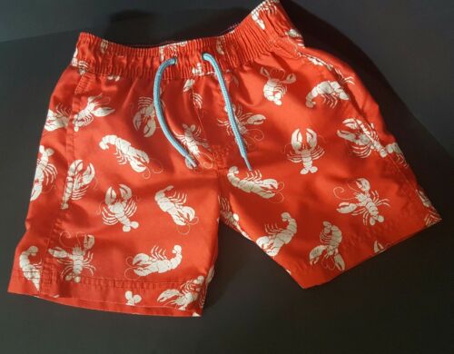 Carters 3 T Toddler Boys Lobster print Swimwear Trunks 2 pockets Mesh lining