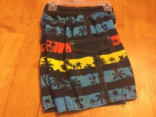 Quad Seven Little Boys Striped Drawstring  Swim Trunks 4 T, Swimwear