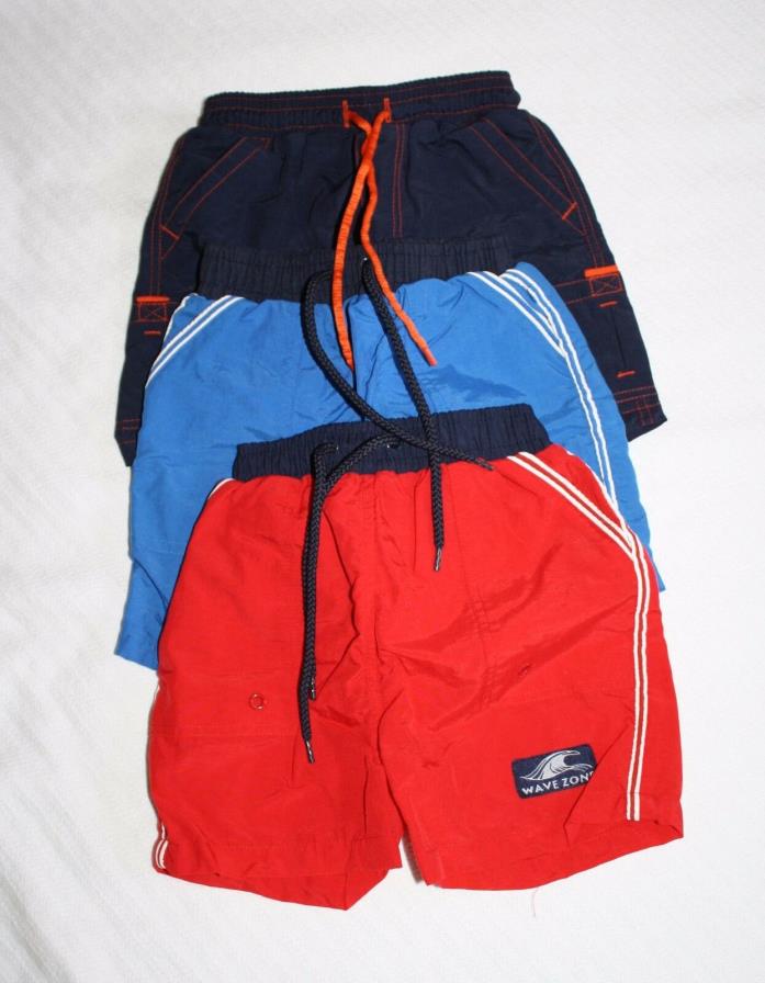 Wave Zone 18 months 3 Pairs Swim Trunks Blue Red Navy Blue