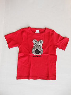 New Toddler Red Tshirt Tee Size 2-4T Fuzzy Face Puppy by North American Bear