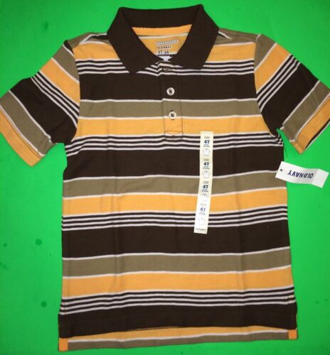 NEW! Old Navy Baby Boys Striped Dress Shirt 4T Gift! Orange Polo Church School